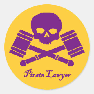 Sticker d'avocat pirate violet et or avec frontièr
