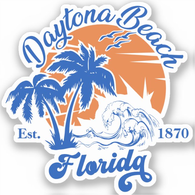 Sticker Daytona Beach Floride Vacances d'été 60s (Recto)