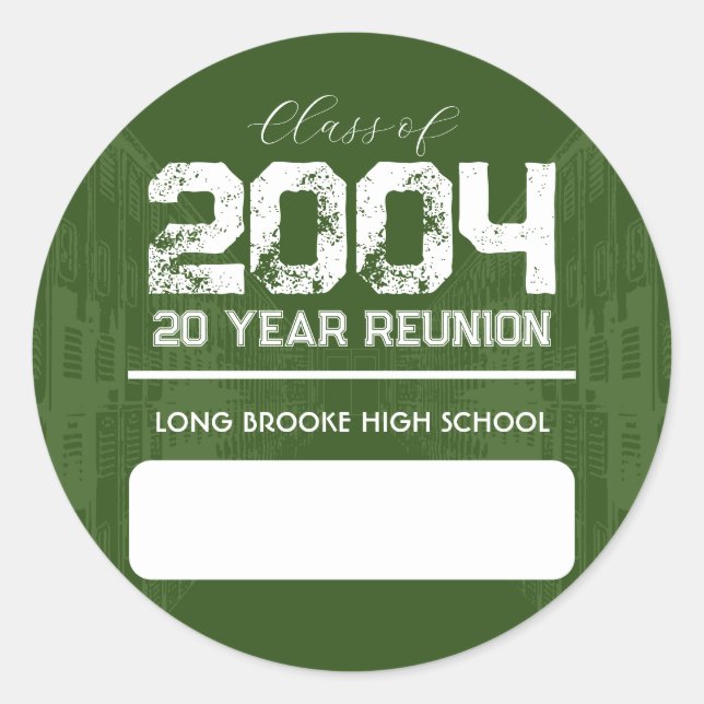 Sticker de 20 ans pour la réunion de l'école secon (Devant)