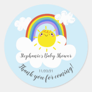 Sticker de Baby shower Sunshine Arc-en-ciel