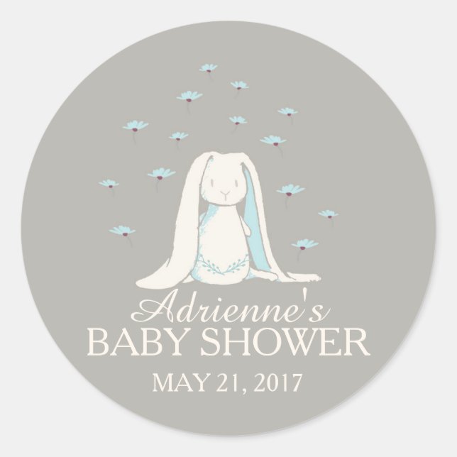 Sticker de Baby shower Sweet Bunny Boys (Devant)