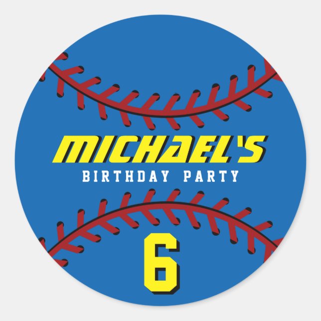 Sticker de baseball bleu Sports Anniversaire de en (Devant)