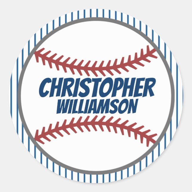 Sticker de baseball de nom personnel (Devant)