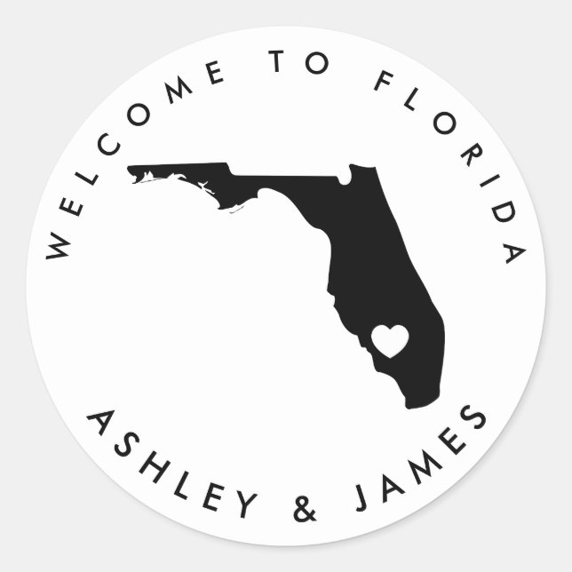 Sticker de bienvenue du Mariage de Floride pour sa (Devant)