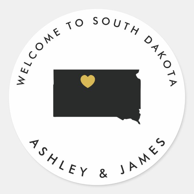 Sticker de bienvenue Mariage du Dakota du Sud (Devant)