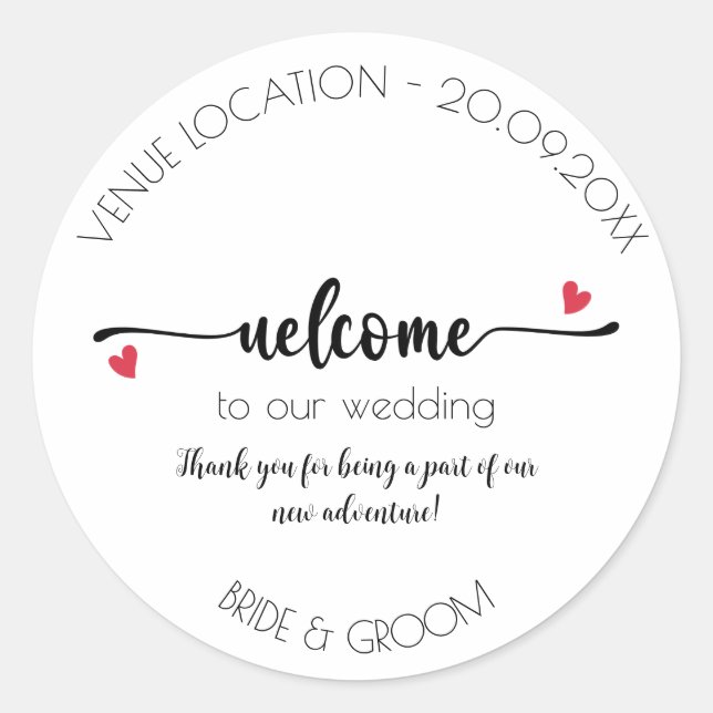 Sticker de bienvenue, Mariage, Fiançailles, Fête (Devant)