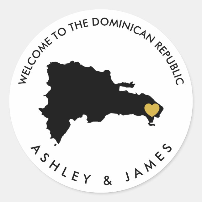 Sticker de bienvenue Mariage République Dominicain (Devant)