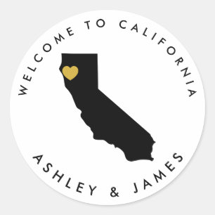 Sticker de bienvenue pour Mariage californien, sac