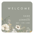 Sticker de bienvenue pour Mariage de Fleur sauvage