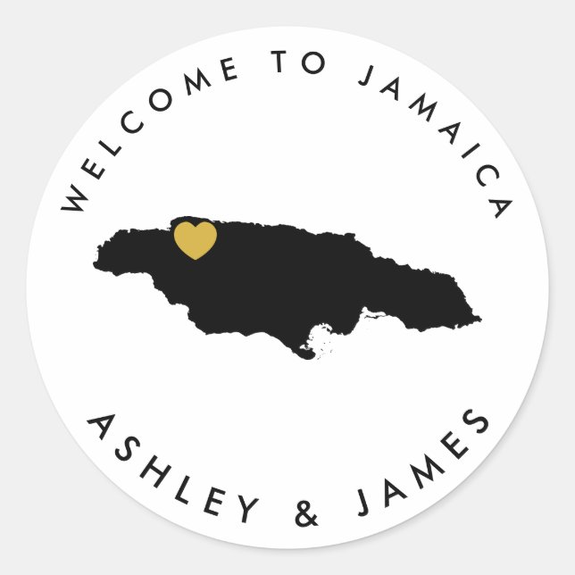 Sticker de bienvenue pour Mariage jamaïcain pour b (Devant)