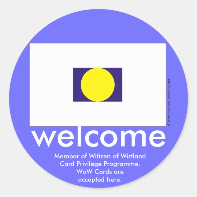 Sticker de bienvenue WoW Cartes (Devant)