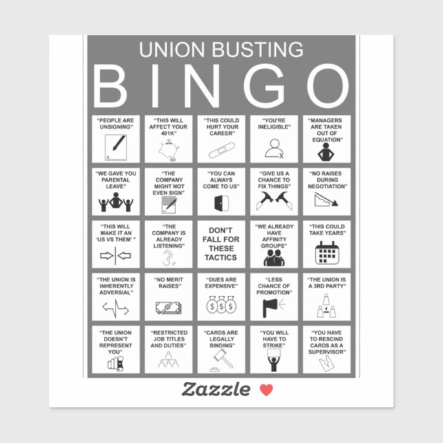 Sticker de bingo de l'Union (Feuille)