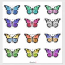 Sticker de bloc papillon coloré