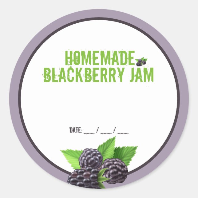 Sticker de canne à confiture de Blackberry fait ma (Devant)