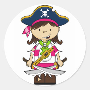 Sticker de capitaine de pirate fille