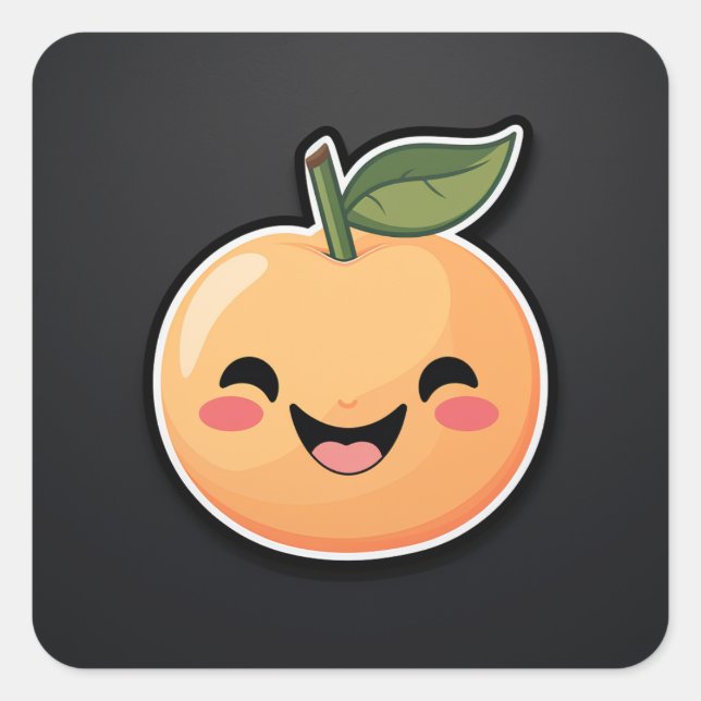 Sticker de caractères Kawaii Peach Cute (Devant)