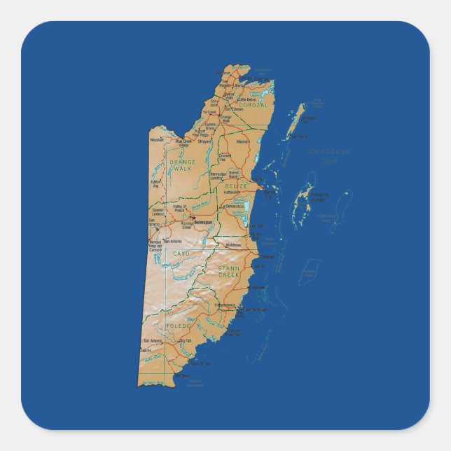 Sticker de carte Belize (Devant)
