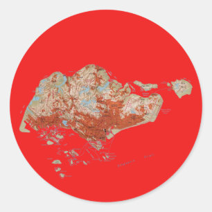 Sticker de carte de Singapour