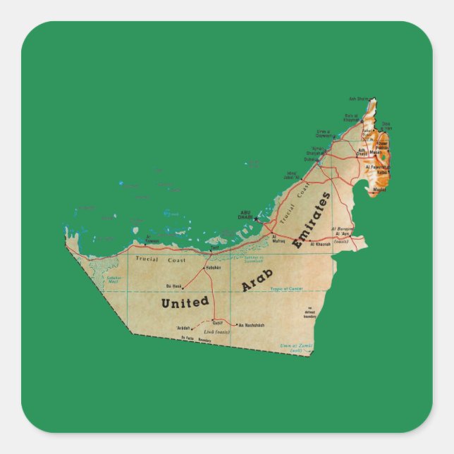 Sticker de carte des EAU (Devant)