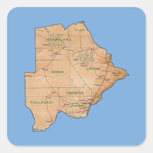 Sticker de carte du Botswana