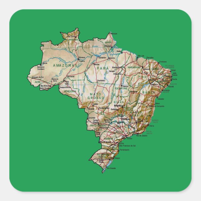 Sticker de carte du Brésil (Devant)
