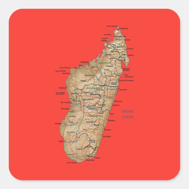 Sticker de carte Madagascar (Devant)
