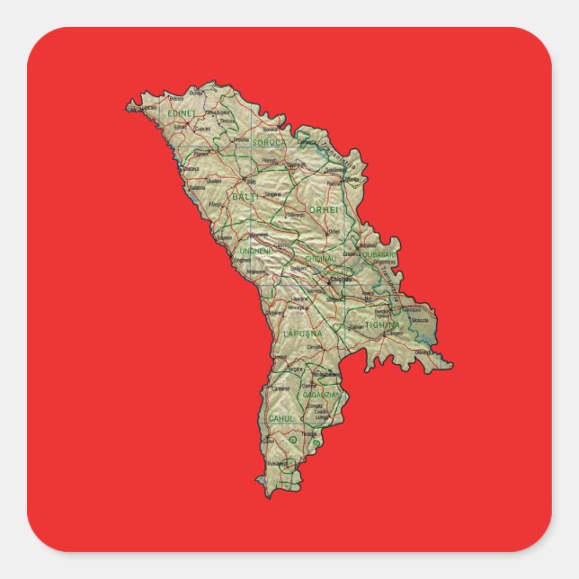 Sticker de carte Moldavie (Devant)