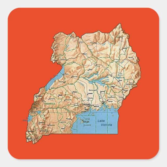 Sticker de carte Ouganda (Devant)