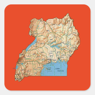 Sticker de carte Ouganda