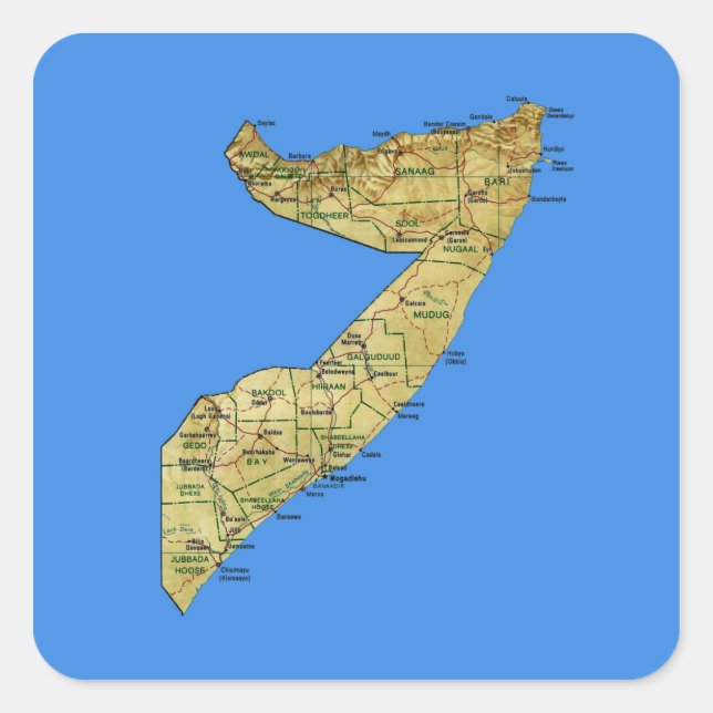 Sticker de carte Somalie (Devant)