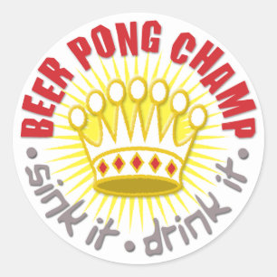 Sticker de champ de bière Pong