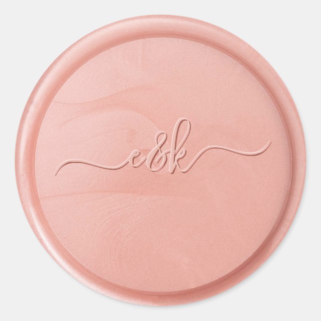 Sticker de cire de Rose initial cursif (Devant)