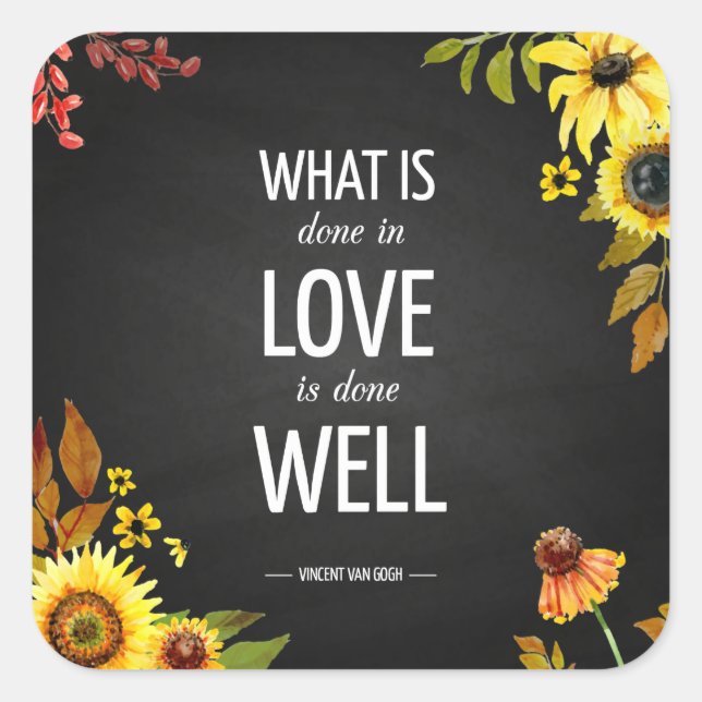 Sticker de citation d'amour inspirant de Van Gogh (Devant)