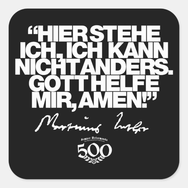 Sticker de citation Luther du 500e anniversaire de (Devant)