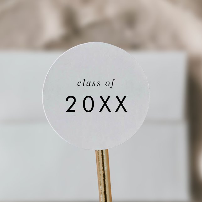 Sticker de classe de typographie Chic Année (Chic Typography Class Year Graduation Sticker)