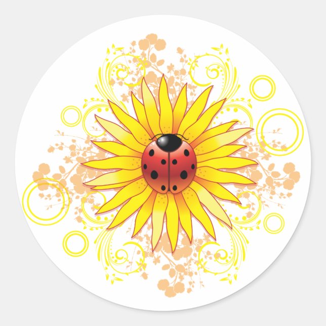 Sticker de coccinelle et de tournesol (Devant)
