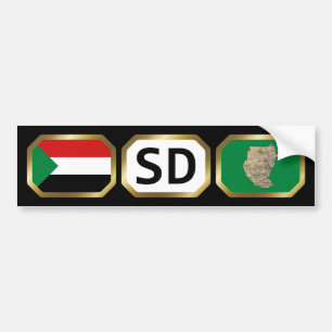 Sticker de code de la carte du drapeau soudanais