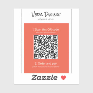 Sticker de code QR de l'Orange Restaurant Menu Sca