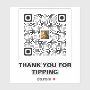 Sticker de code QR Merci - Grateful for Your Tip!