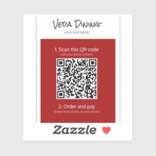 Sticker de code QR pour le menu Red Restaurant