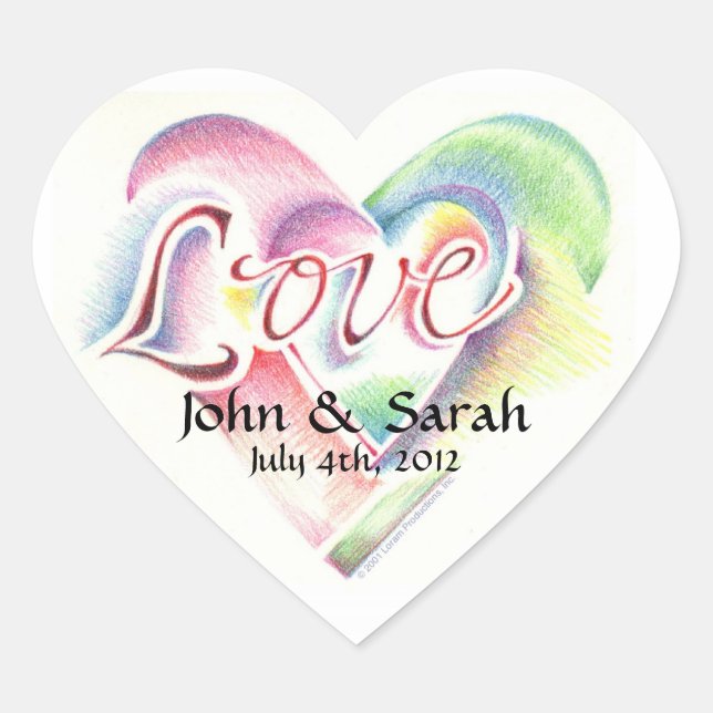 Sticker de coeur avec lettre d'amour (Devant)