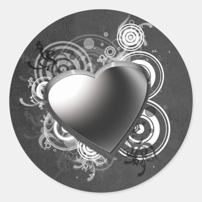 Sticker de coeur noir gothique (Devant)