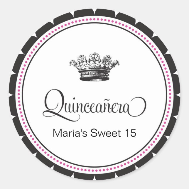 Sticker de coing Quinceanera 15e anniversaire (Devant)