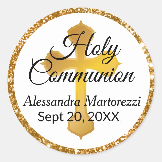 Sticker de communion sacrée de la Croix d'or (Devant)