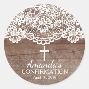 Sticker de confirmation de dentelle Vintage en boi