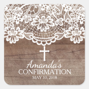 Sticker de confirmation de dentelle Vintage en boi