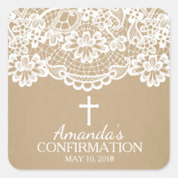 Sticker de confirmation de dentelle Vintage Kraft