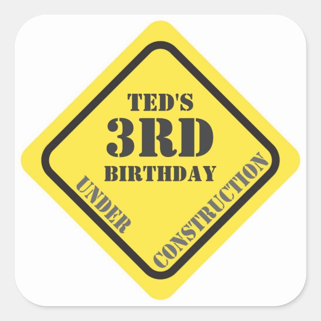 Sticker de construction d'anniversaire (Devant)
