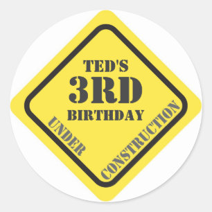 Sticker de construction d'anniversaire