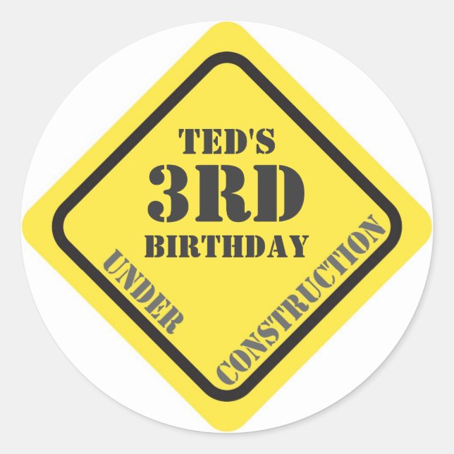 Sticker de construction d'anniversaire (Devant)